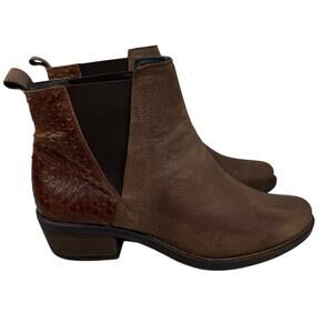 KANNA Made in Spain Brown Leather Ankle Boots Elastic  Women’s Sz 39 EU Casual